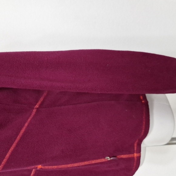 Athleta Burgundy Sporty Sky High Polartec Half Zip Pullover Embroidered Hoodie M - Picture 7 of 13